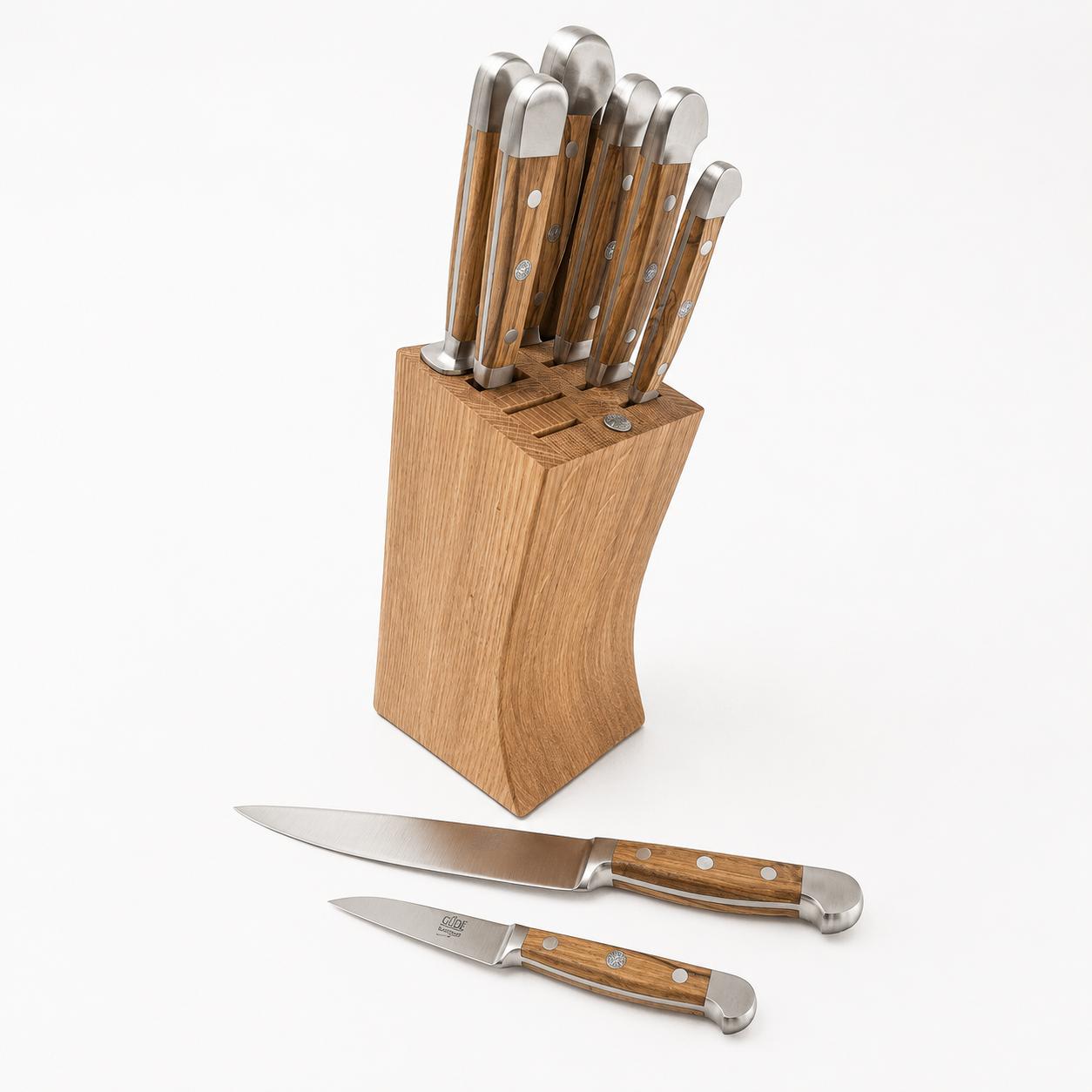 Gude Alpha Pear Series 8-Piece Knife Block Set, Luxury Pear Wood Handle – Gude Shop USA