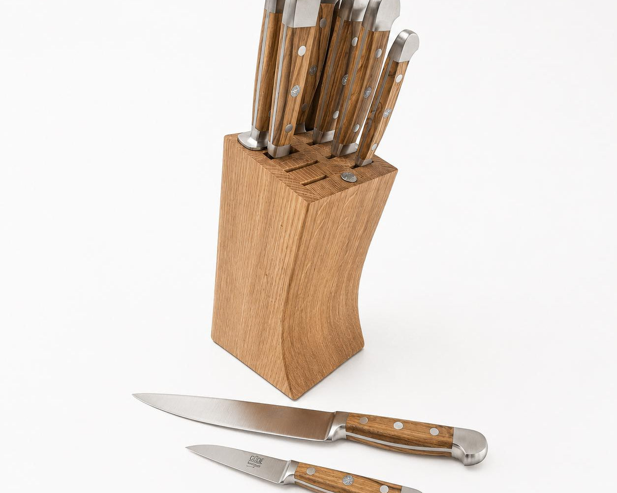 Gude Alpha Pear Series 8-Piece Knife Block Set, Luxury Pear Wood Handle – Gude Shop USA