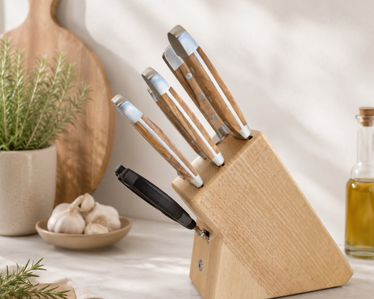 Gude Alpha Olive Series 8-Piece Knife Block Set, Olivewood Handle – Gude Shop USA