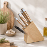Güde Alpha Olive Series 8-piece knife block set with olivewood handles