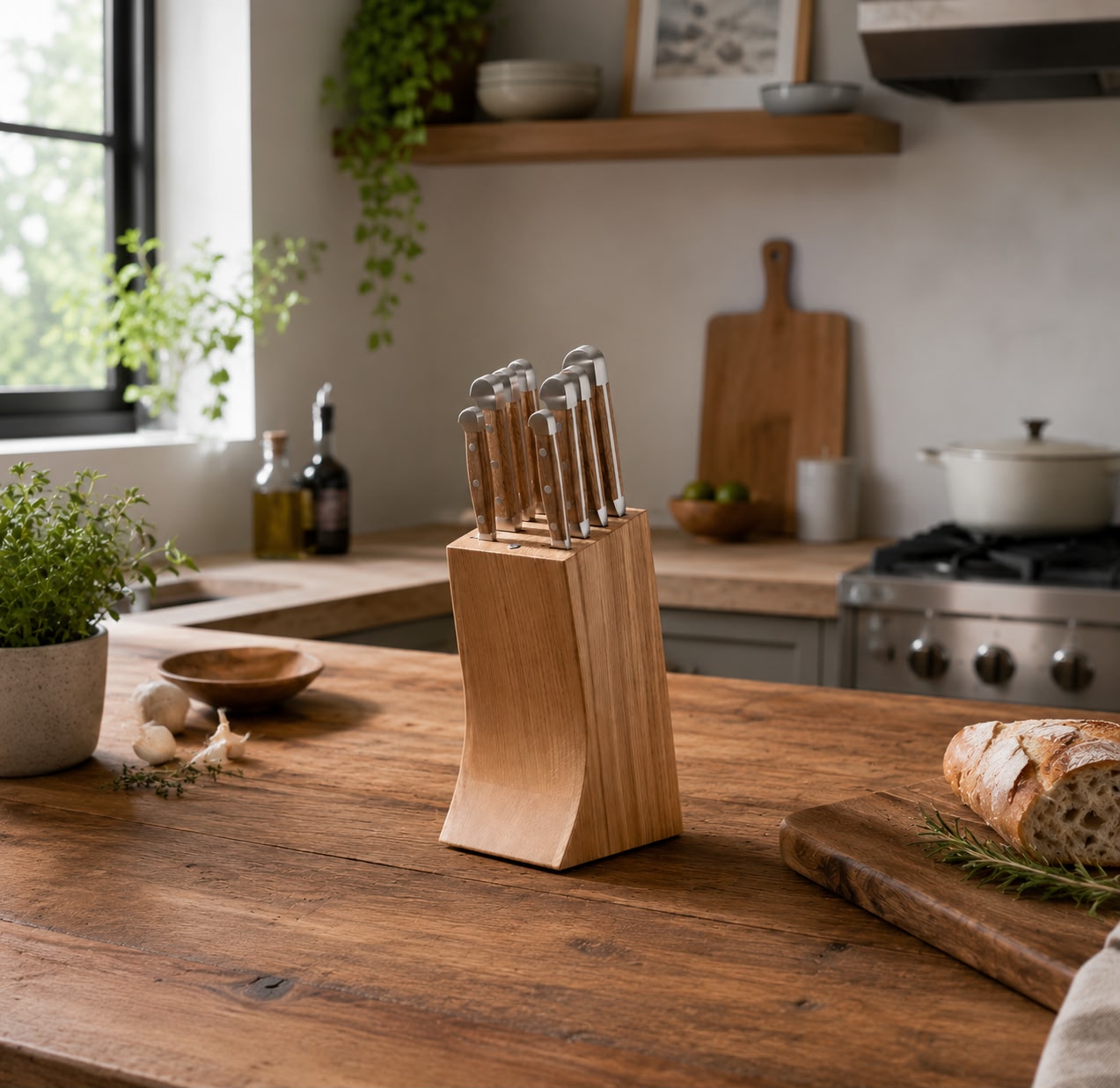 Gude Alpha Pear Series 9-Piece Knife Block Set, Luxury Pear Wood Handle – Gude Shop USA