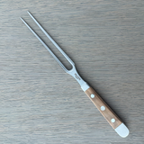 Güde Alpha Olive Meat Fork 7-in with olive wood handle, hand-forged in Solingen, Germany