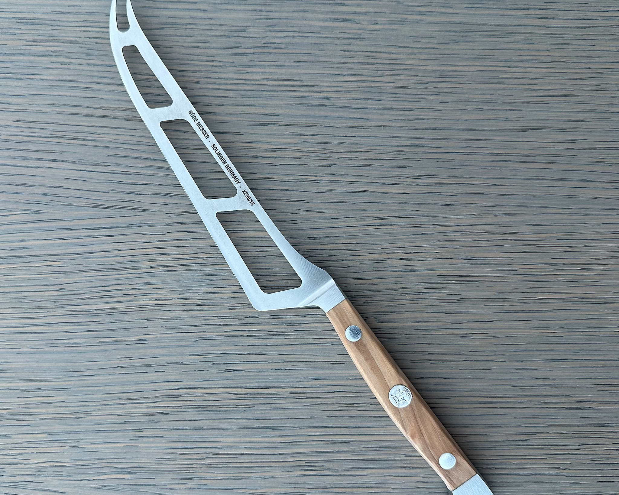 Gude Alpha Olive Series Forged Double Bolster Cheese Knife 6-in, Olivewood Handle – Gude Shop USA
