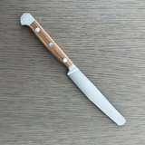 Gude Alpha Olive Series Forged Double Bolster Serrated Steak Knife 4-1/2-in, Olivewood Handle – Gude Shop USA