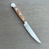 Gude Alpha Olive Series Forged Double Bolster Porterhouse Serrated Steak Knife 4-1/2-in, Olivewood Handle – Gude Shop USA