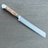 Gude Alpha Olive Series Forged Double Bolster Serrated Bread Knife 8-in, Olivewood Handle – Gude Shop USA