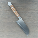 Gude Alpha Olive Series Forged Double Bolster Hollow Edge Santoku Knife 5-in, Olivewood Handle – Gude Shop USA