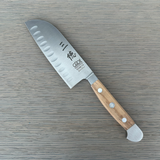 Gude Alpha Olive Series Forged Double Bolster Hollow Edge Santoku Knife 5-in, Olivewood Handle – Gude Shop USA