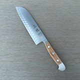 Gude Alpha Olive Series Forged Double Bolster Hollow Edge Santoku Knife 7-in, Olivewood Handle – Gude Shop USA