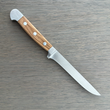 Gude Alpha Olive Series Forged Double Bolster Flexible Boning Knife 5-in, Olivewood Handle – Gude Shop USA