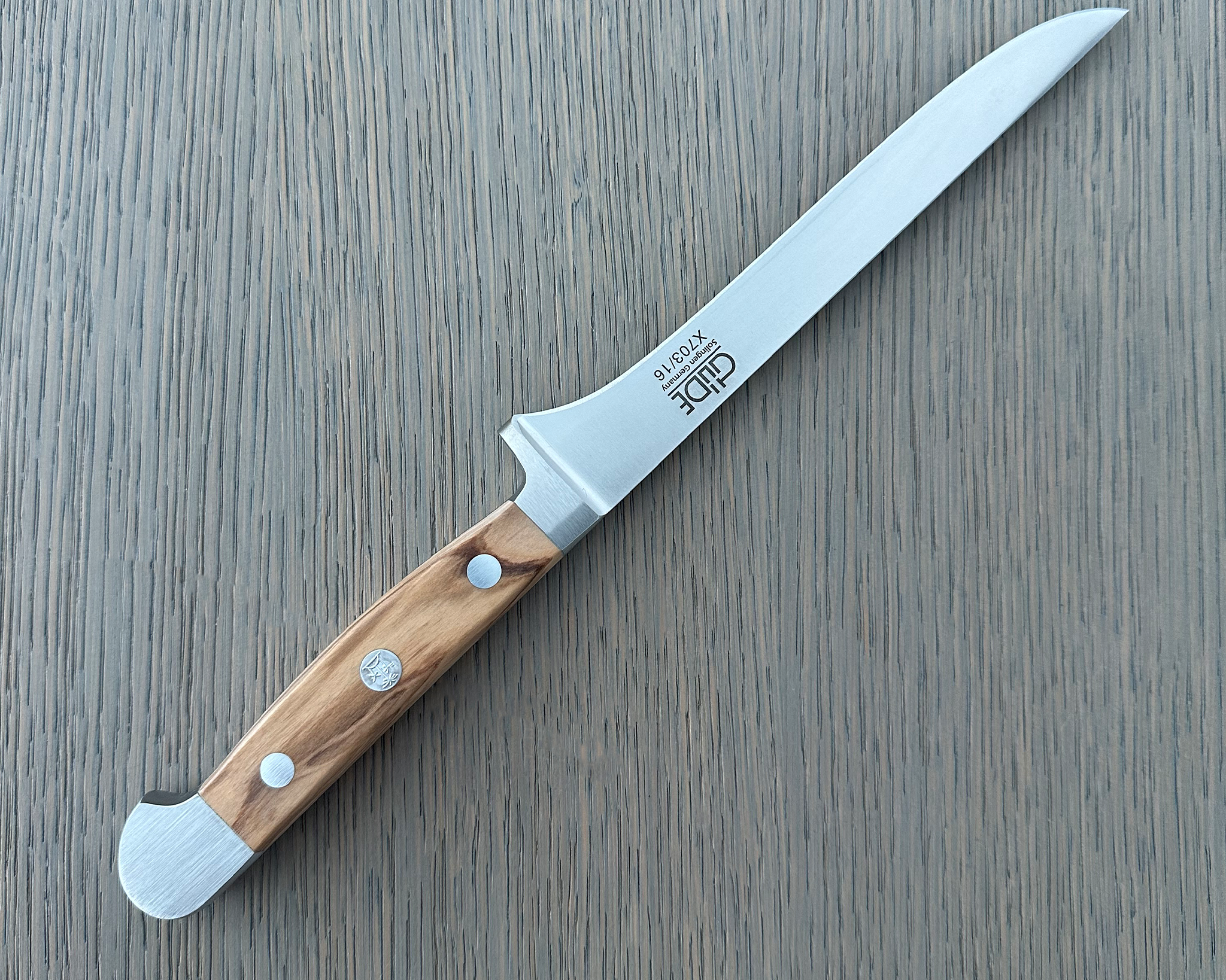 Gude Alpha Olive Series Forged Double Bolster Boning Knife 6-in, Olivewood Handle – Gude Shop USA