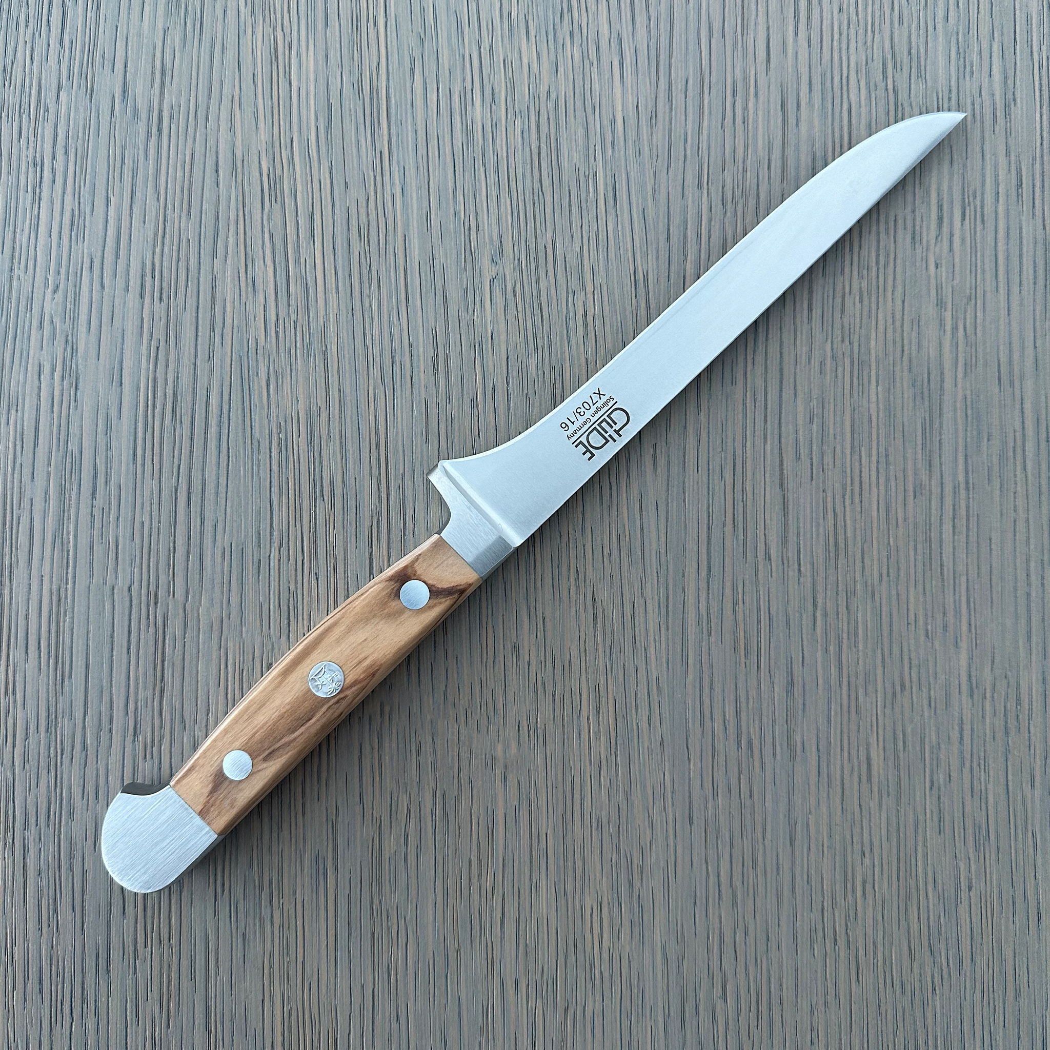 Gude Alpha Olive Series Forged Double Bolster Boning Knife 6-in, Olivewood Handle – Gude Shop USA