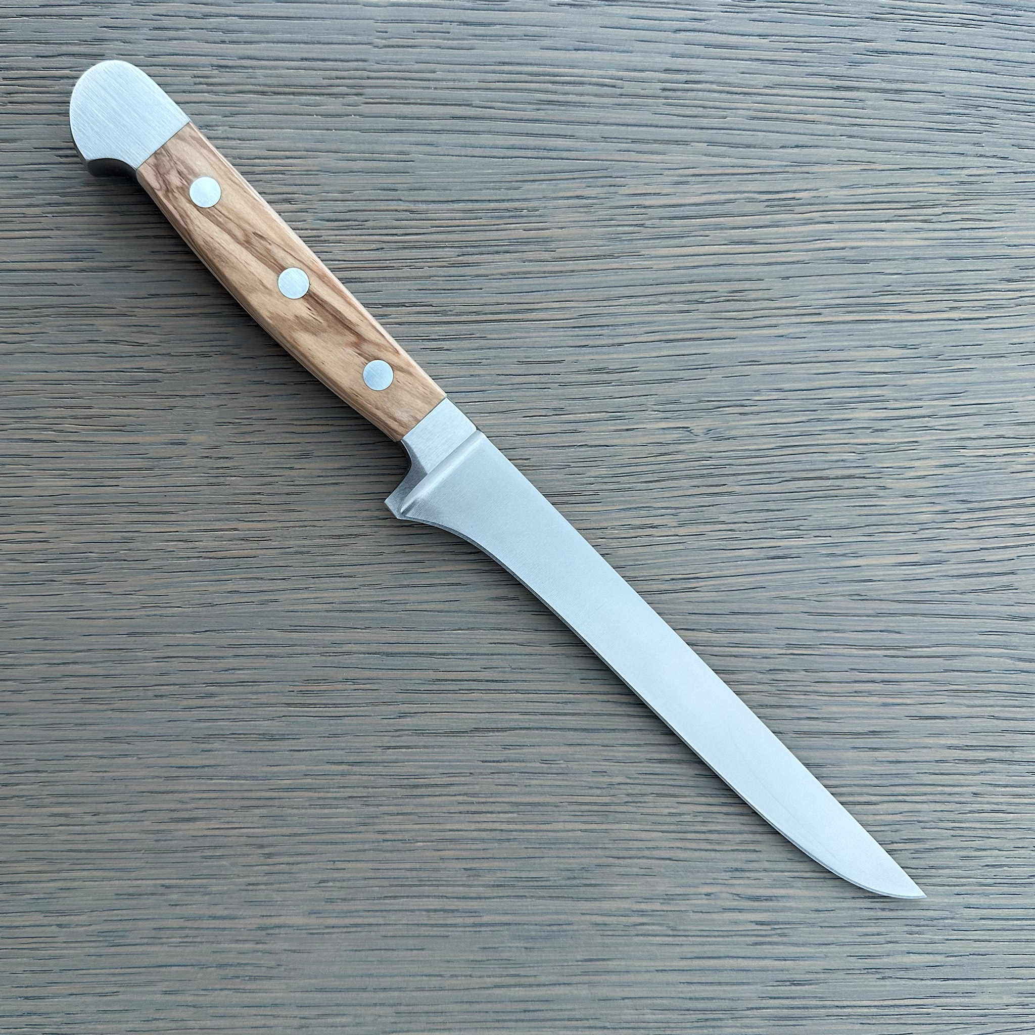 Gude Alpha Olive Series Forged Double Bolster Boning Knife 6-in, Olivewood Handle – Gude Shop USA