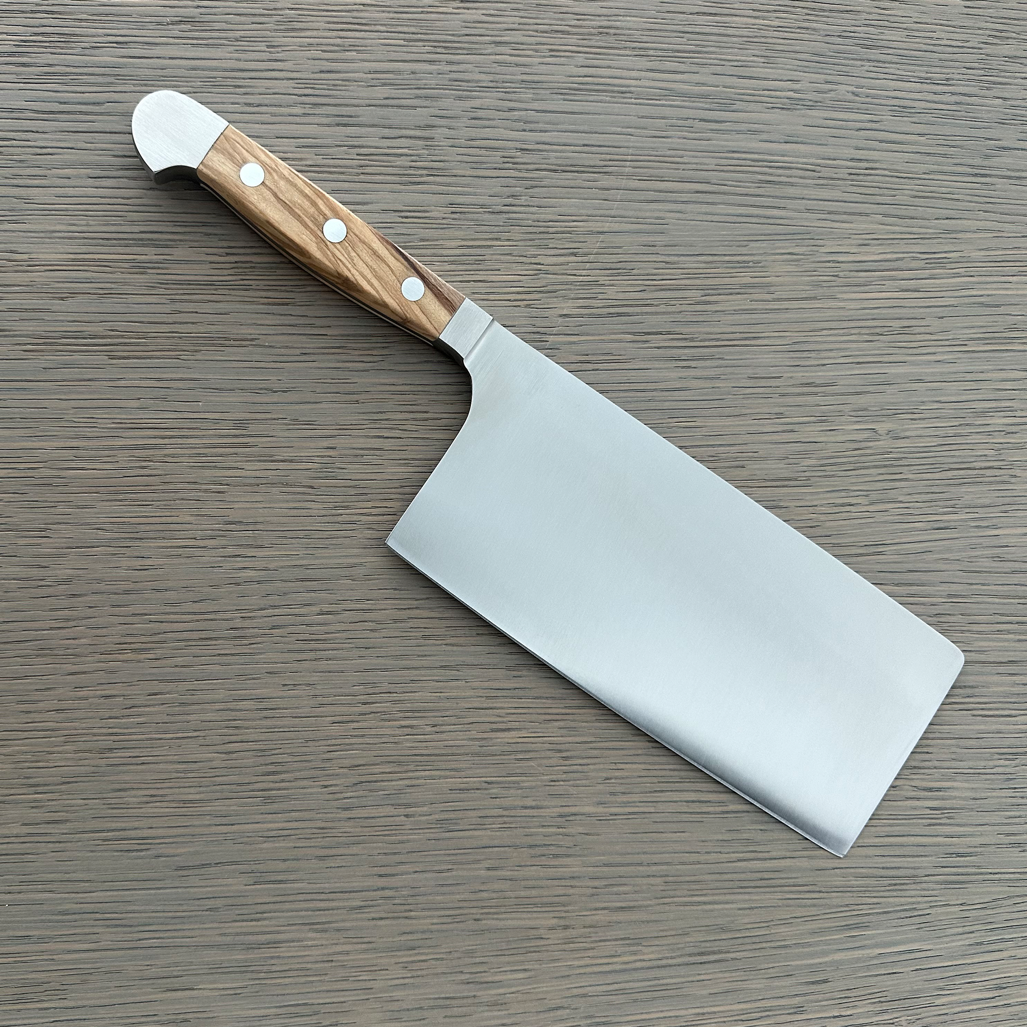 Gude Alpha Olive Series Forged Double Bolster Cleaver Knife 7-in / 14.1-oz,  Olivewood Handle – Gude Shop USA