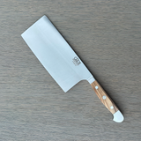 Gude Alpha Olive Series Forged Double Bolster Cleaver Knife 7-in / 14.1-oz,  Olivewood Handle – Gude Shop USA