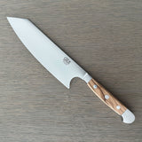 Güde Alpha Olive Kiritsuke Chef's Knife 8.26-in with olive wood handle, hand-forged in Solingen, Germany