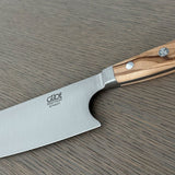 Güde Alpha Olive Kiritsuke Chef's Knife, hand-wash olive wood handle