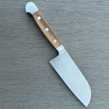 Gude Alpha Olive Series Forged Double Bolster Santoku Knife 5-in, Olivewood Handle – Gude Shop USA
