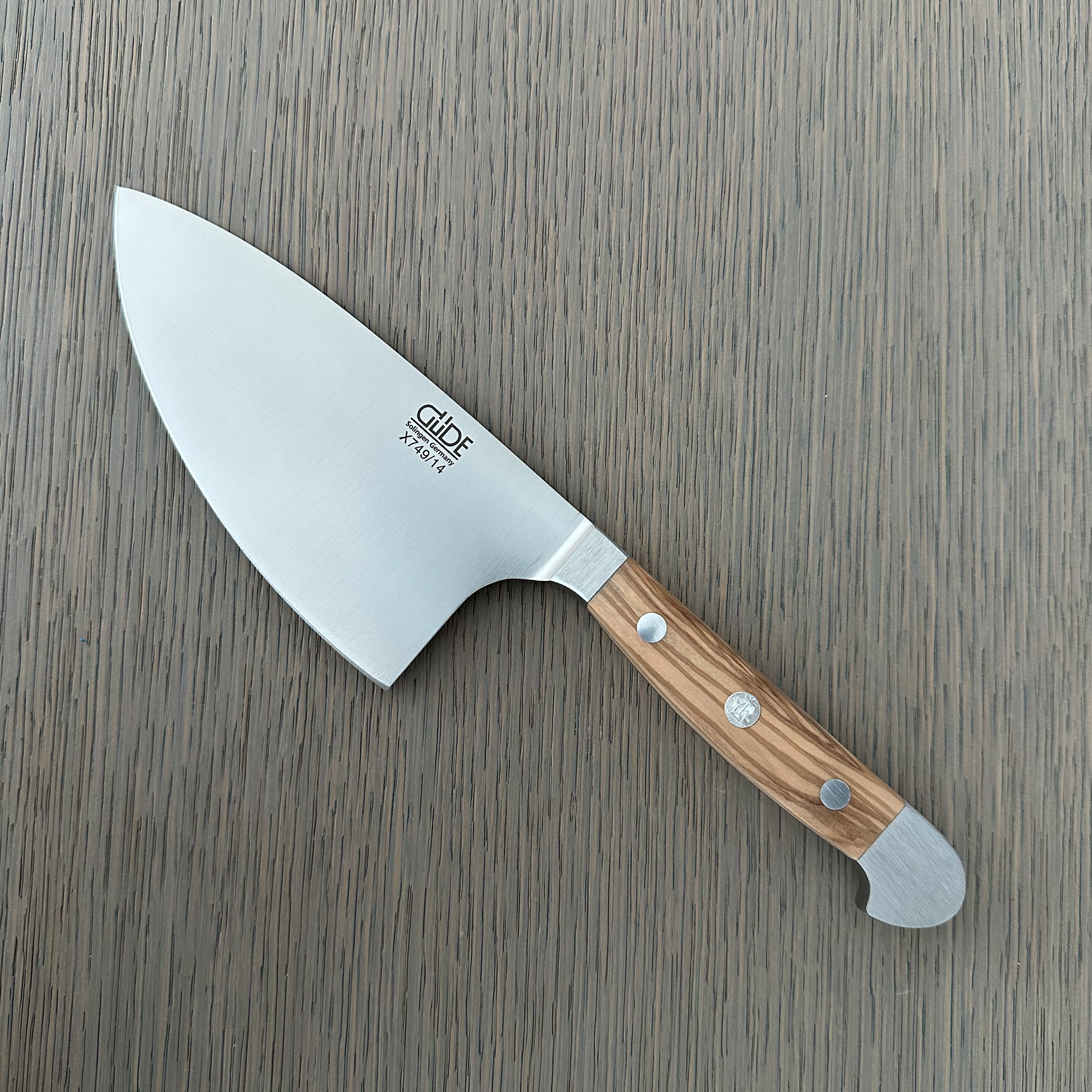 Gude Alpha Olive Series Forged Double Bolster Herb Knife 5-in, Olivewood Handle – Gude Shop USA