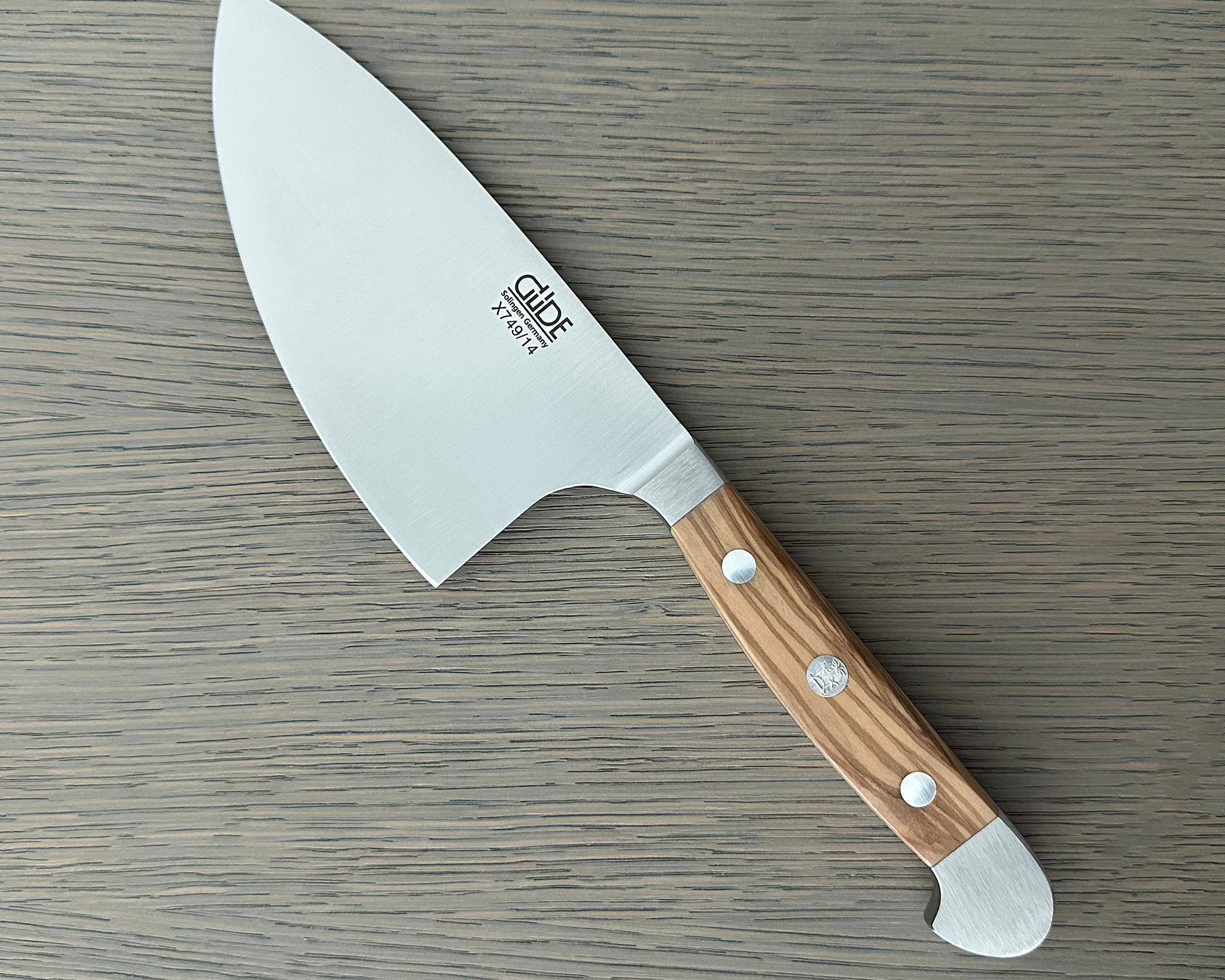 Gude Alpha Olive Series Forged Double Bolster Herb Knife 5-in, Olivewood Handle – Gude Shop USA
