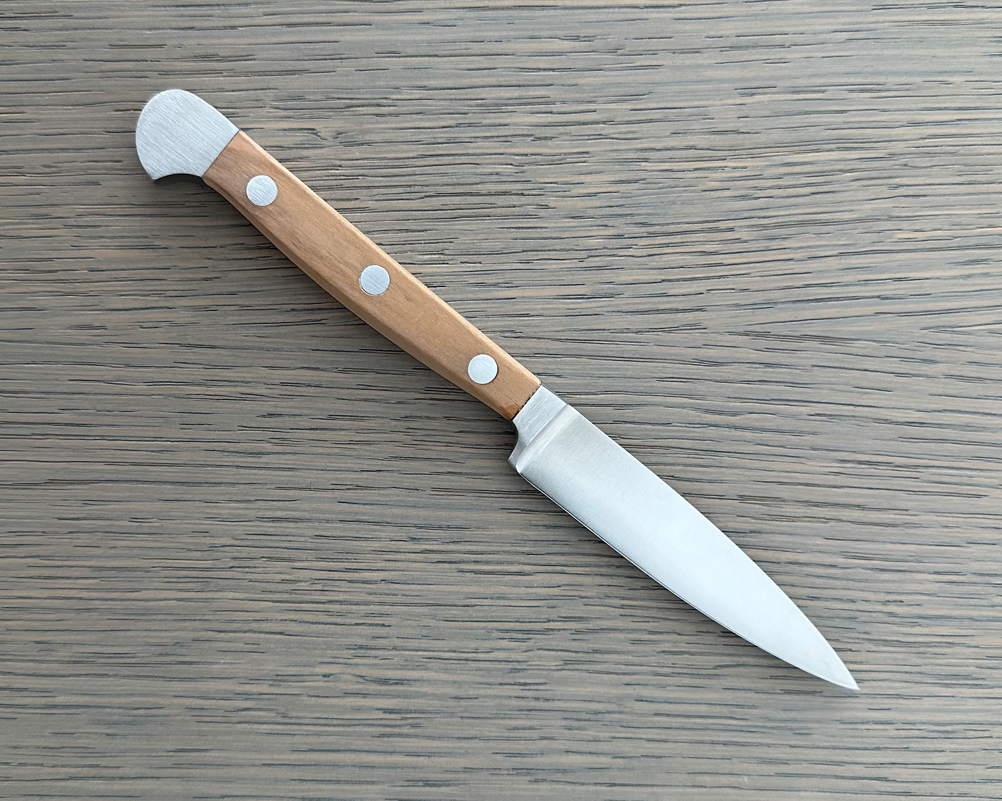 Güde Alpha Olive Series 3-inch Straight Paring Knife, forged from one bar of steel in Solingen