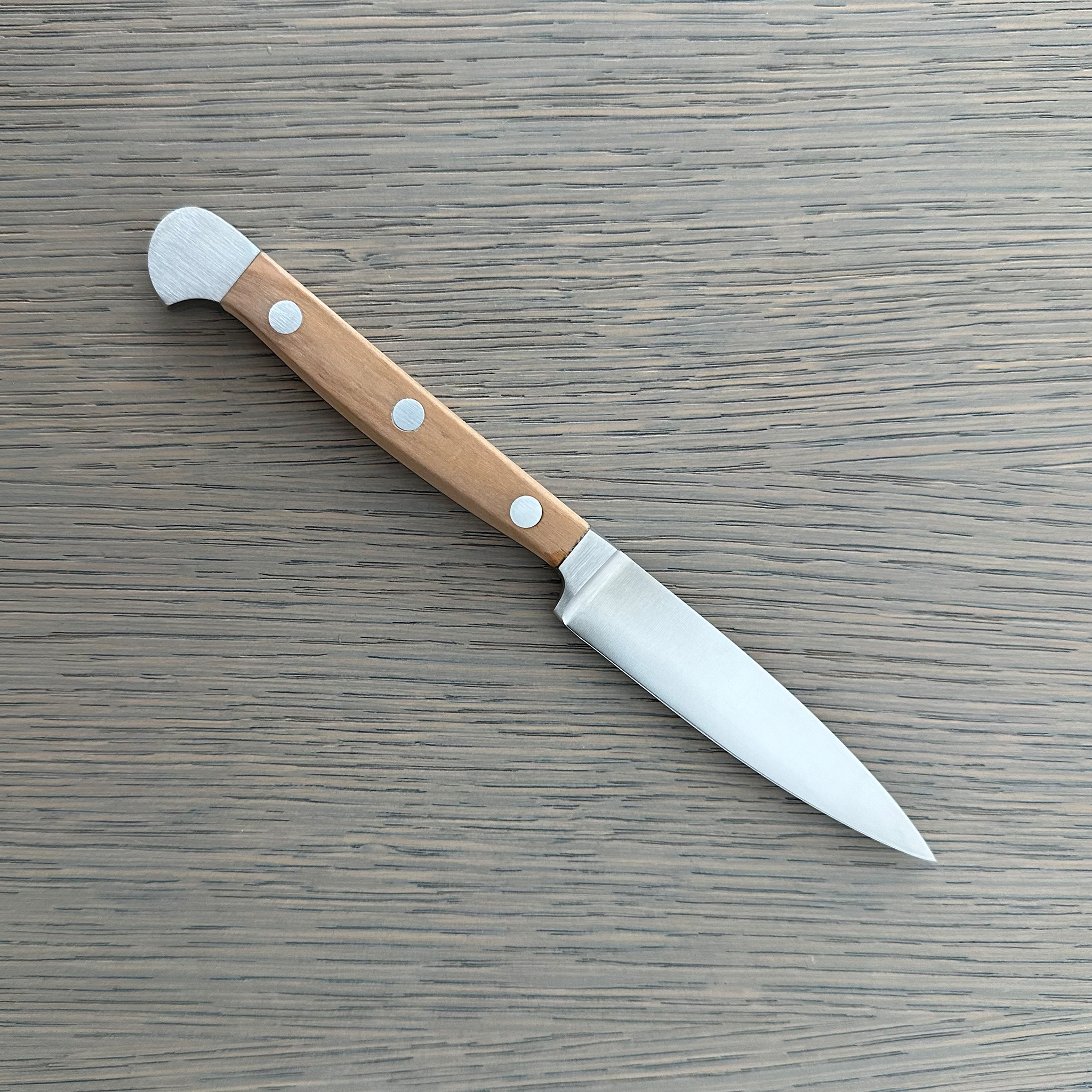Güde Alpha Olive Series 3-inch Straight Paring Knife, forged from one bar of steel in Solingen