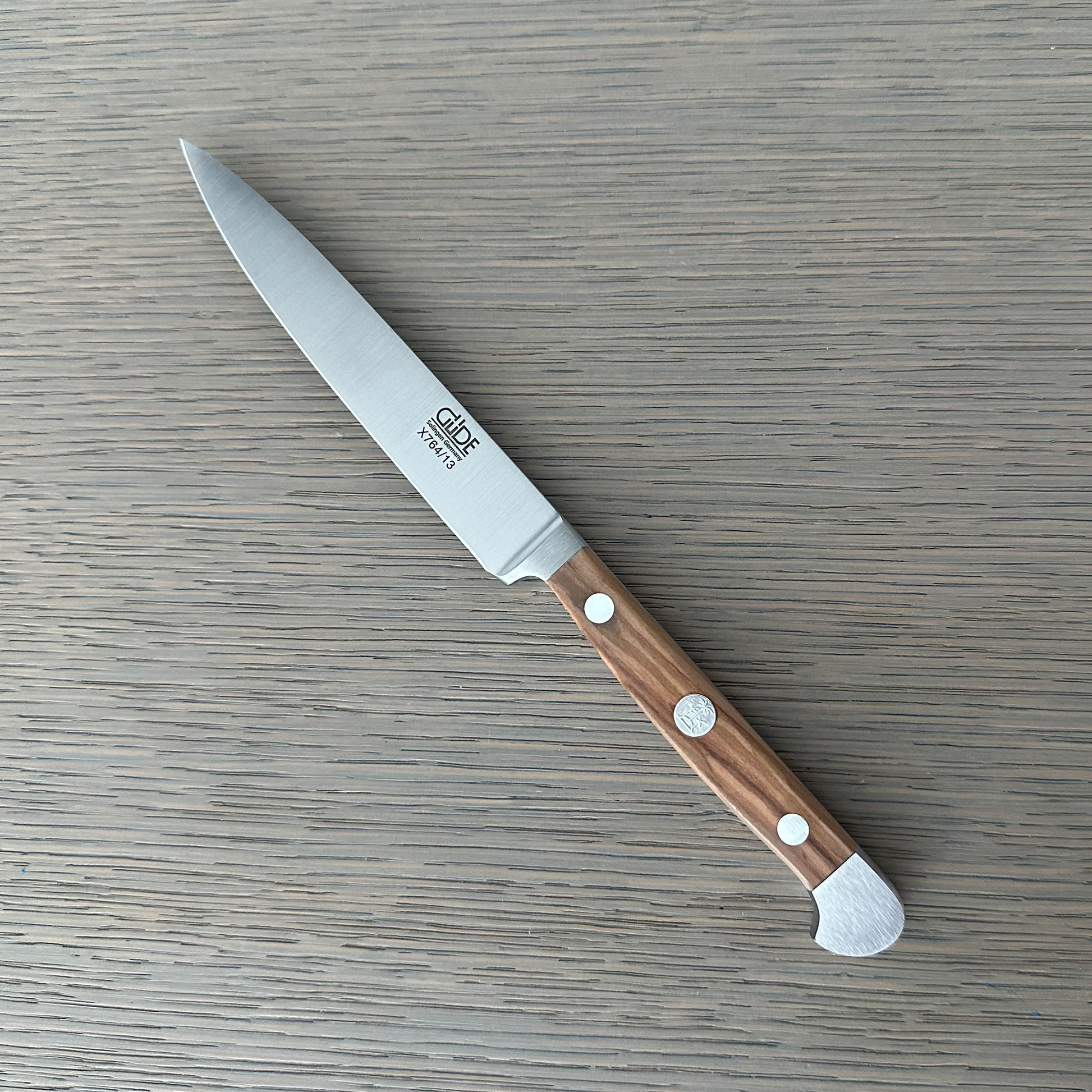 Gude Alpha Olive Series Forged Double Bolster Utility Knife 5-in, Olivewood Handle – Gude Shop USA