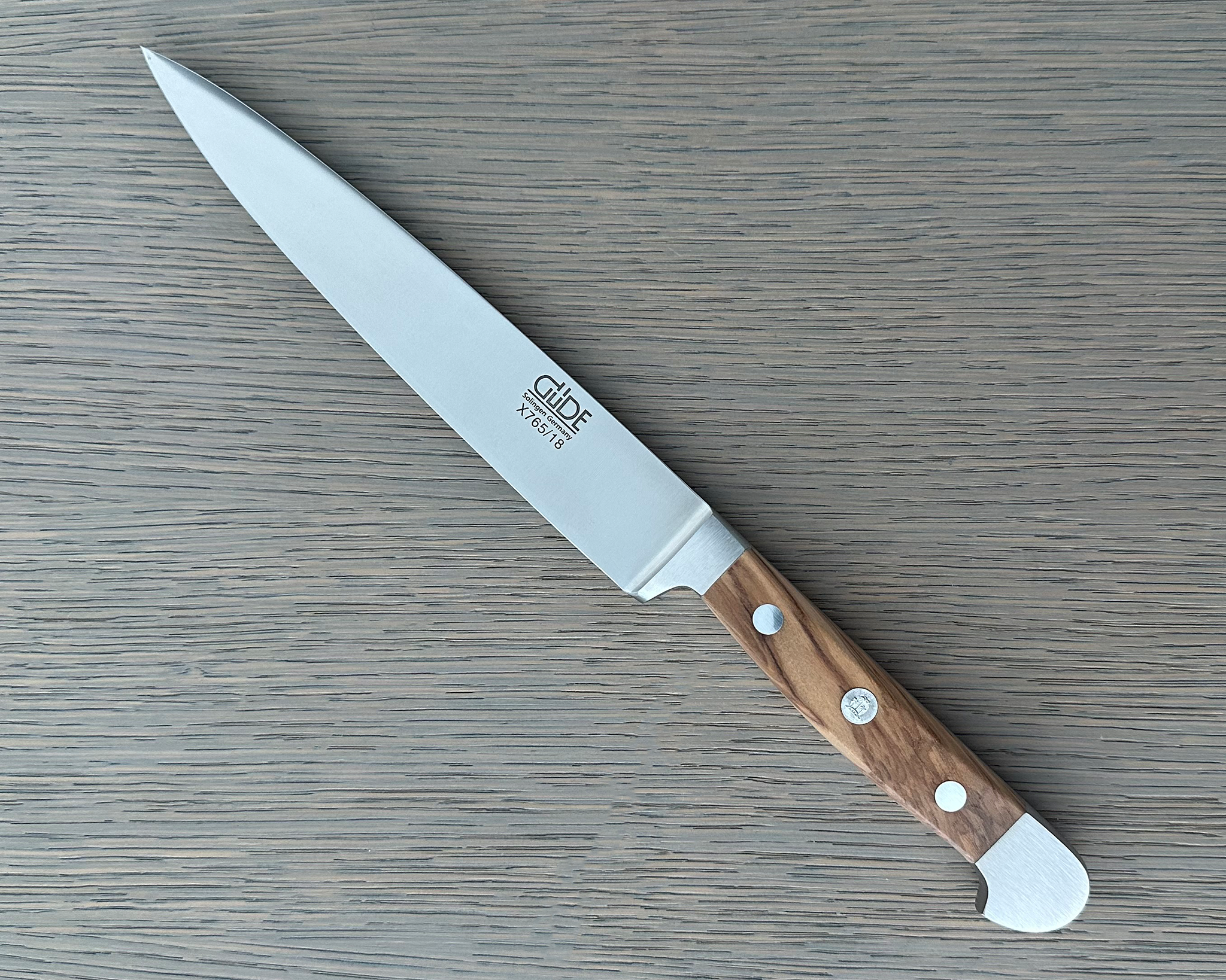 Gude Alpha Olive Series Forged Double Bolster Flexible Fillet Knife 7-in, Olivewood Handle – Gude Shop USA