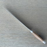 Güde Alpha Olive Series Slicing Knife 10-inch, hand-wash olive wood handle to preserve the natural grain
