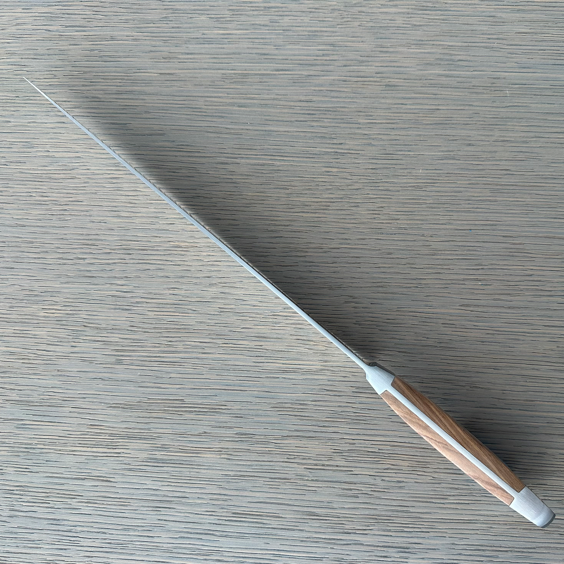 Gude Alpha Olive Series Forged Double Bolster Slicing Knife 10-in, Olivewood Handle – Gude Shop USA