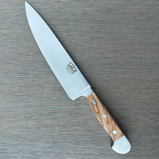 Gude Alpha Olive Series Forged Double Bolster Chef's Knife 8-in, Olivewood Handle