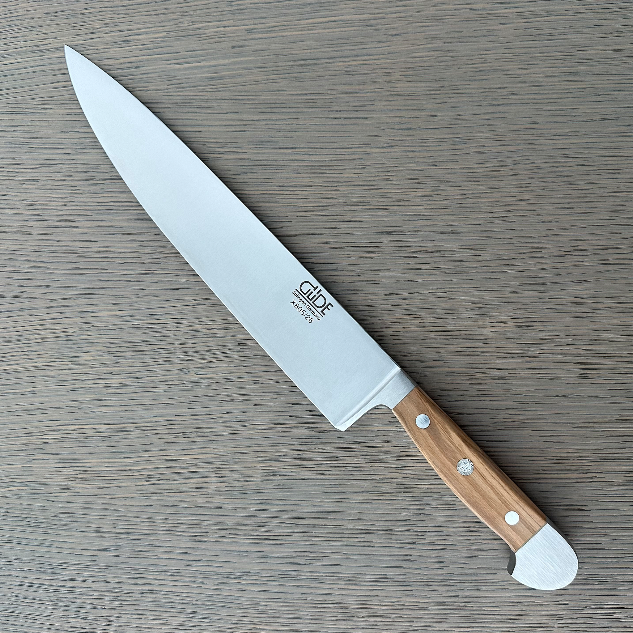 Gude Alpha Olive Series Forged Double Bolster Chef Knife 10-in, Olivewood Handle – Gude Shop USA