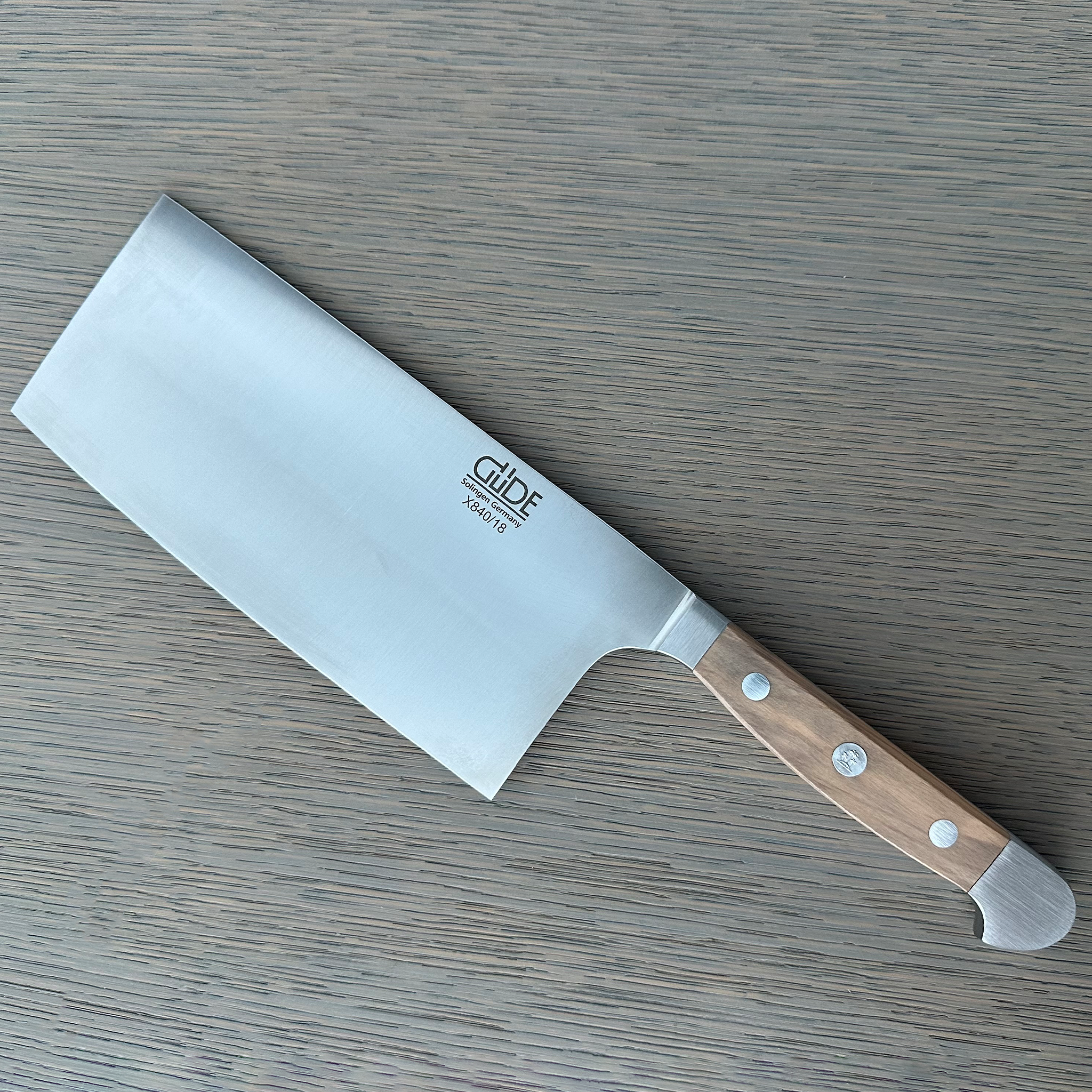 Gude Alpha Olive Series Forged Double Bolster Cleaver 7-in / 10.5-oz, Olivewood Handle – Gude Shop USA