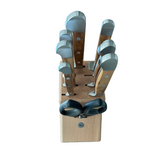 Güde Alpha Olive 10-Piece Knife Block Set with olive wood handles, blades hand-forged in Solingen, Germany